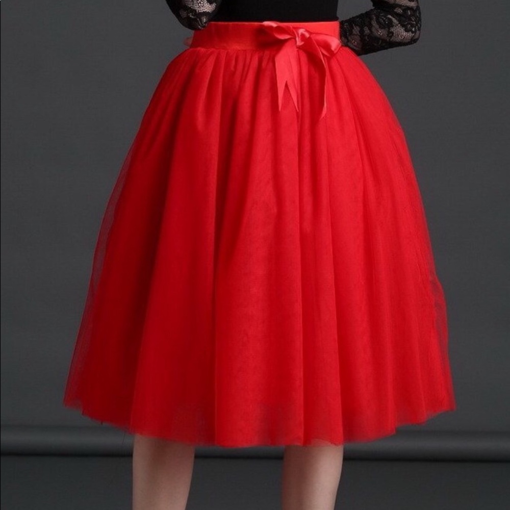 Knee Length Tulle Tutu Prom Party Skirt